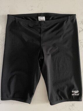 Speedo Endurance+ Activewear Shorts 10" Inseam Elasticized Waist Black White 32